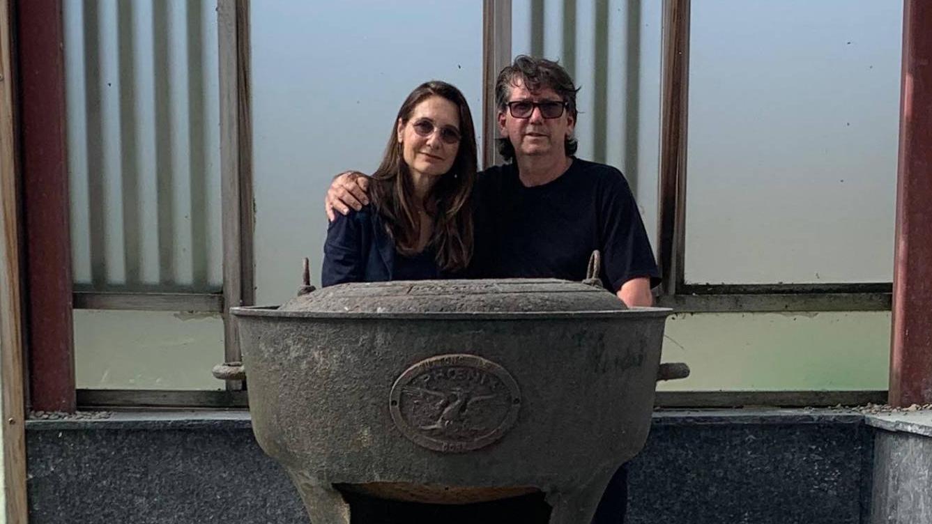 John Kelly and his wife Christina at the Famine memorial at their home in Reen.