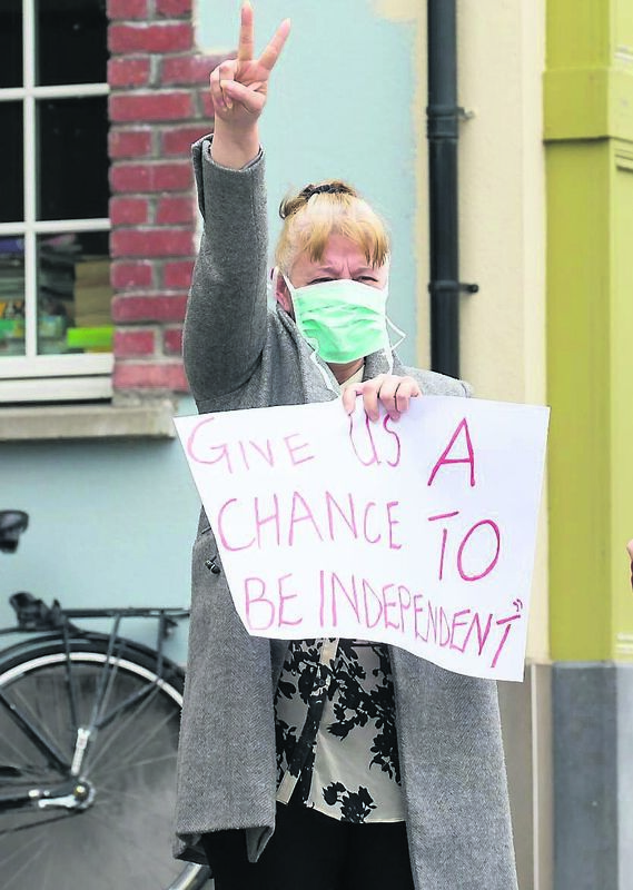 Residents of the Skellig Star DP Centre in Cahersiveen join Locals in Calling for an end to Direct Provision Centres. Picture Alan Landers.