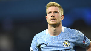 <p>Kevin De Bruyne, pictured, has scooped the PFA player of the year award (Peter Powell/PA)</p>