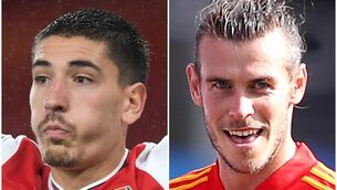 <p>Hector Bellerin and Gareth Bale. Picture: Michael Regan/NMC Pool/David Davies/PA</p>