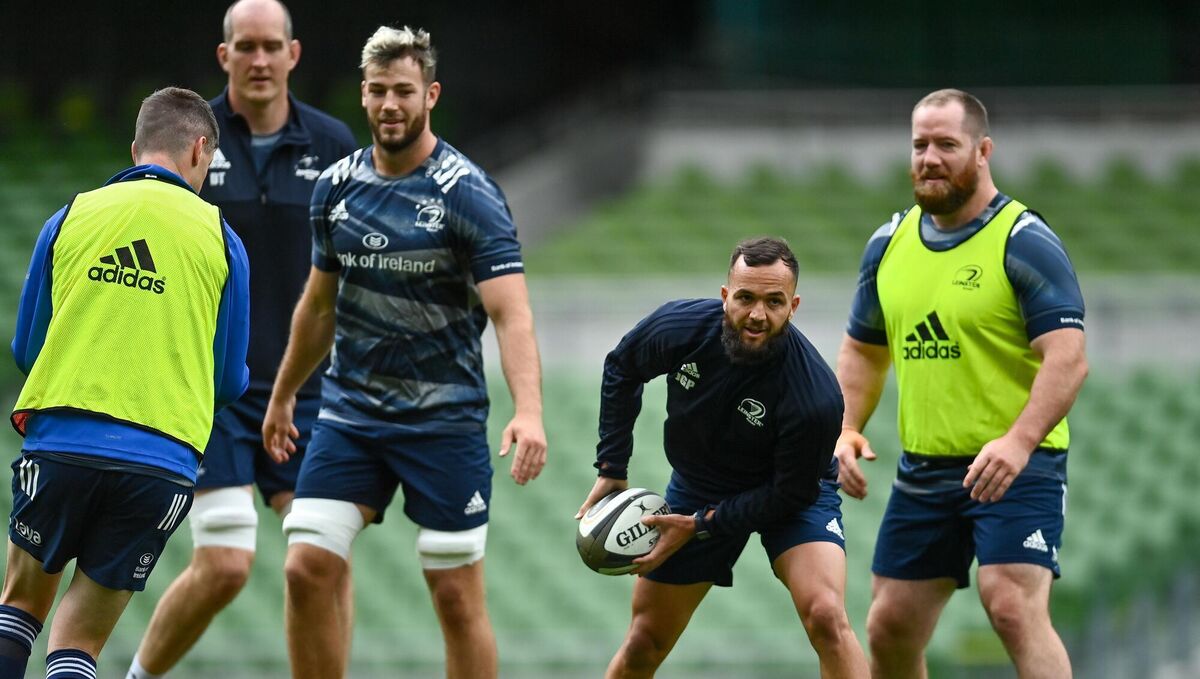 Jamison Gibson-Park during the Leinster Rugby captains run at the Aviva Stadium in Dublin. Photo by Ramsey Cardy/Sportsfile Jamison Gibson-Park during the Leinster Rugby captains run at the Aviva Stadium in Dublin. Photo by Ramsey Cardy/Sportsfile
