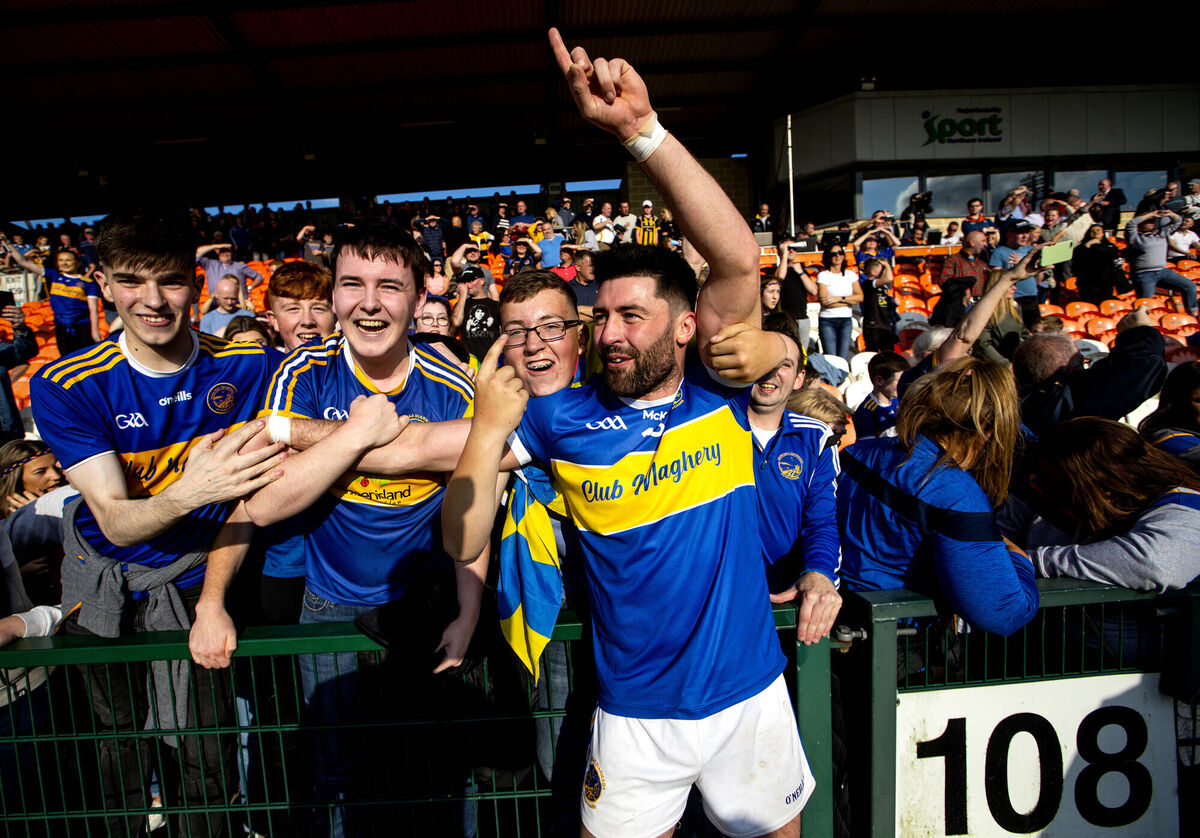 Magherys’ Ronan Lappin celebrates after the game. Picture: INPHO/Ryan Byrne Magherys’ Ronan Lappin celebrates after the game. Picture: INPHO/Ryan Byrne
