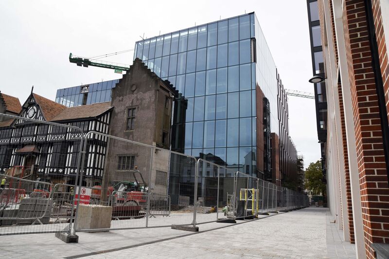 Looking along Lamley's Lane between the Counting House and its new glass facade and the new student accommodation (right) at the former Beamish & Crawford site in Cork. Picture Denis Minihane. Looking along Lamley's Lane between the Counting House and its new glass facade and the new student accommodation (right) at the former Beamish & Crawford site in Cork. Picture Denis Minihane.