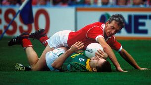 <p>Holy mess: Conor Counihan's All-Ireland final misery in 1987 was compounded when he had to march into the victorious Meath dressing room searching for the scapular given to him as a good luck charm before the game.</p>
