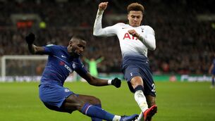 <p>Chelsea’s Antonio Rudiger (left) and Tottenham Hotspur’s Dele Alli</p>