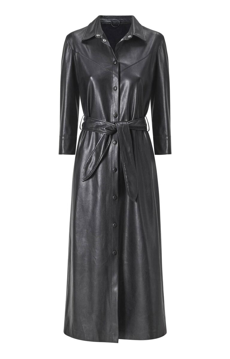 Faux Leather Shirt Dress, €69.99, Mango