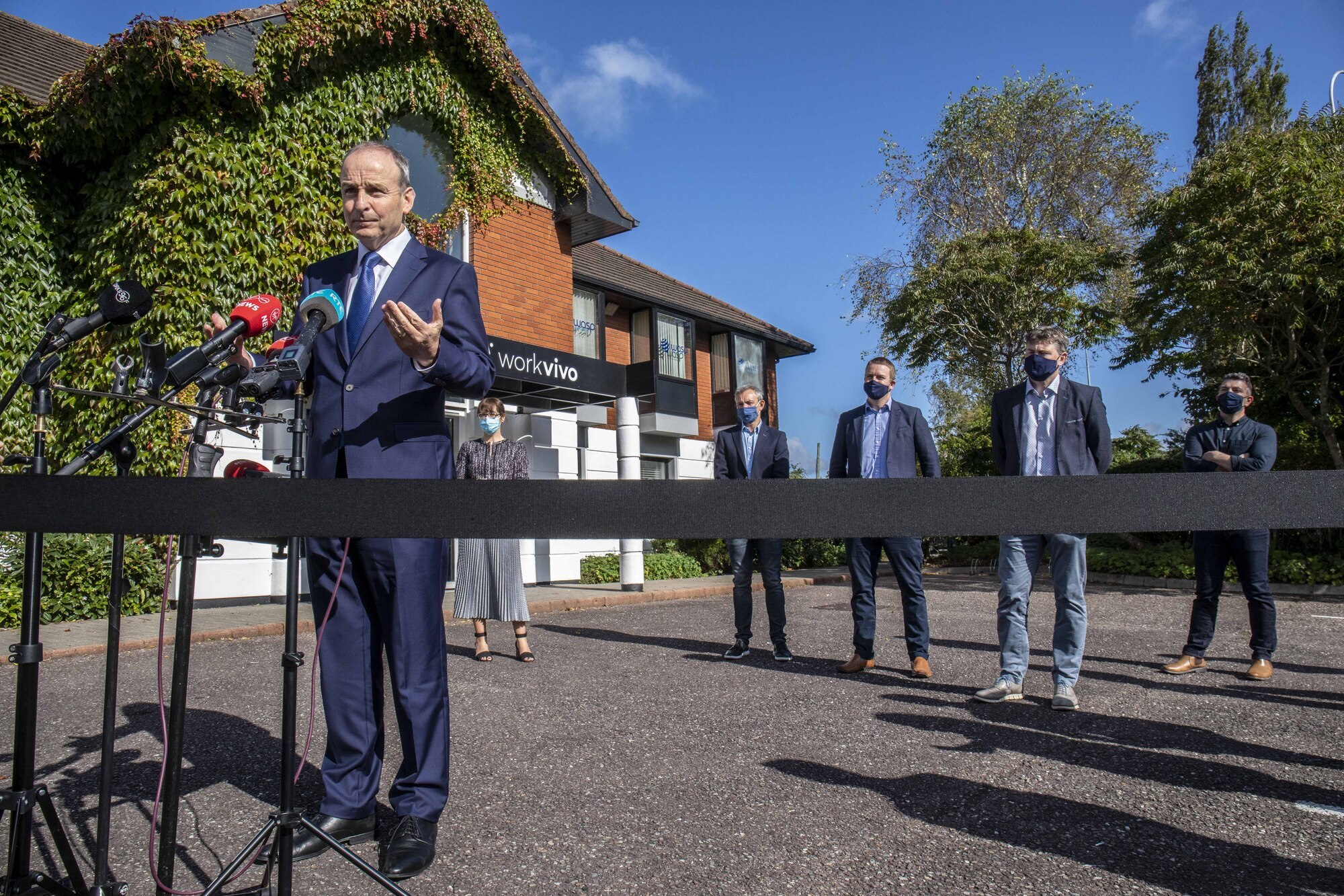 An Taoiseach Micheal Martin made the announcement during a visit to Workvivo's global headquarters in Cork. Picture: Clare Keogh