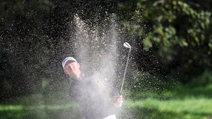 <p>Justin Harding playing in the Irish Open at Galgorm Castle (Brian Lawless/PA)</p>