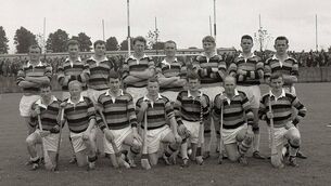 <p class="contextmenu internal_Caption">The Glen Rovers team of 1967: Back, from left: Denis O’Riordan; Patsy Harte; Denis Coughlan; Mick Lane; Maurice Twomey; Dave Moore; Jerry O’Sullivan; Tom Corbett. Front, from left: Mick Kenneally; Jackie Daly; John Young; Seanie Kennefick, captain; Bill Carroll; Christy Ring, and Finbarr O’Neill.</p>