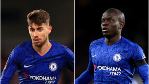 Jorginho and N’Golo Kante could be making their way out of the Chelsea midfield, according to the football rumour mill (Mike Egerton/Nigel French/PA)