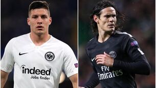 <p>Luka Jovic and Edinson Cavani figure in today’s football gossip (Mike Egerton/Andrew Milligan/PA)</p>
