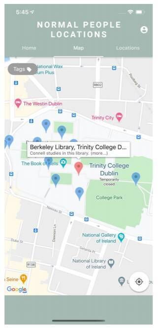Normal People Locations' map function Normal People Locations' map function