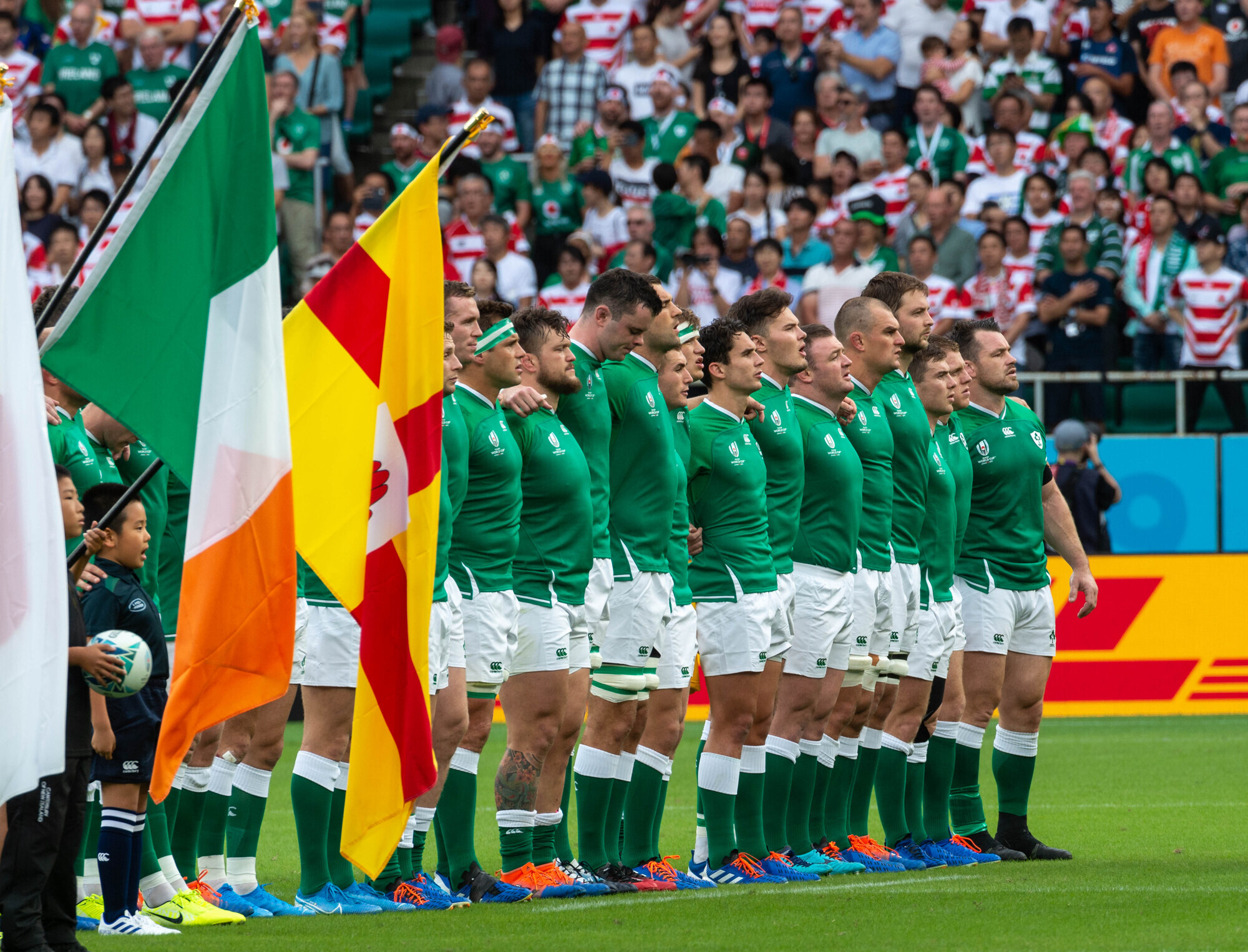 The Ireland team ahead of the 2019 Rugby World Cup clash with Japan. A quarter-final defeat by New Zealand has meant Ireland will be in band 2 when the draw is made for the 2023 tournament. Picture: INPHO/Jayne Russell