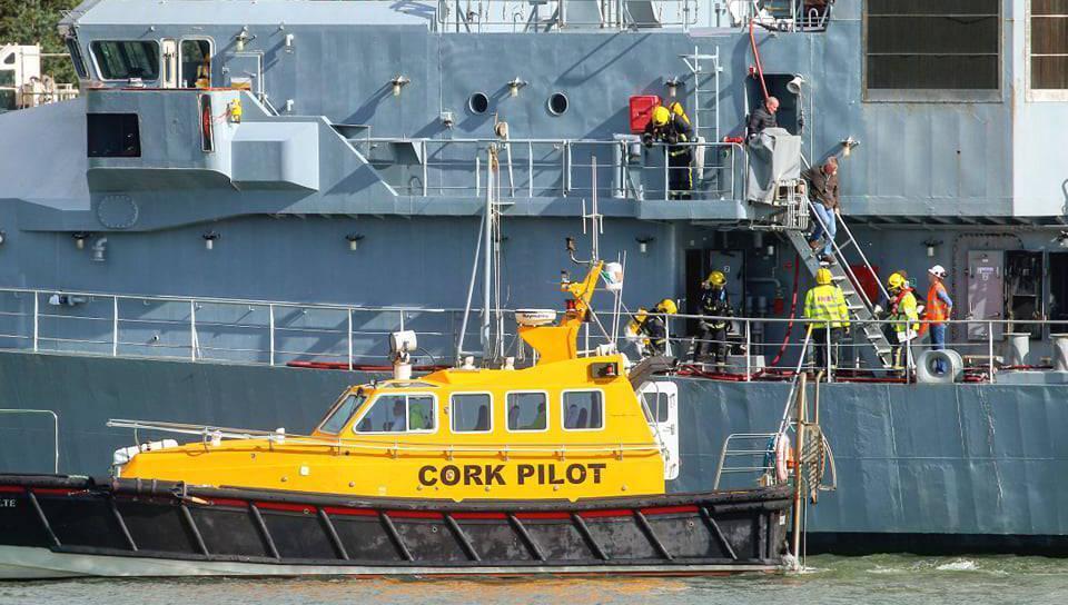 Investigation after fire onboard Irish naval vessel