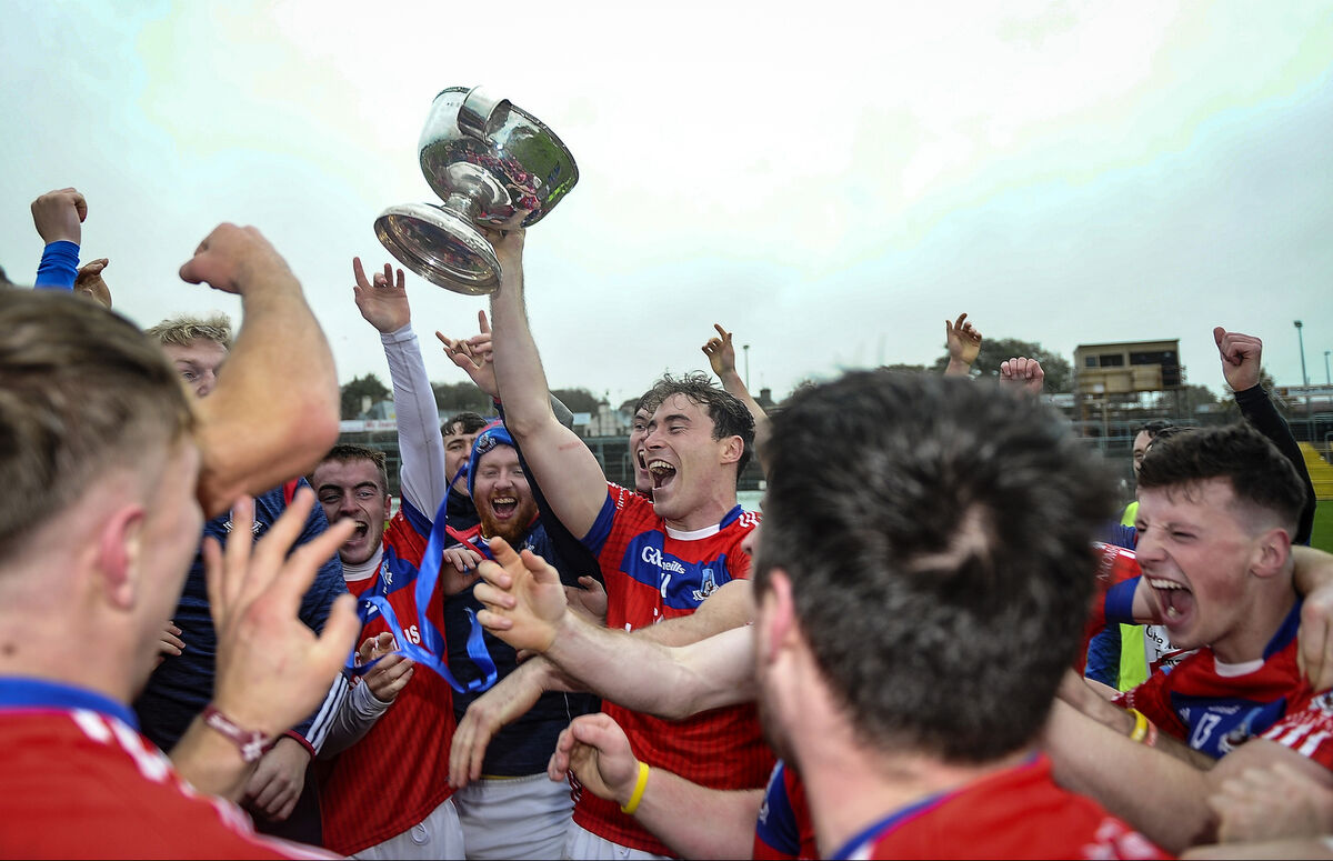 St Thomas' captain Conor Cooney celebrates with the Tom Callanan Cup. Picture: INPHO/Tommy Grealy