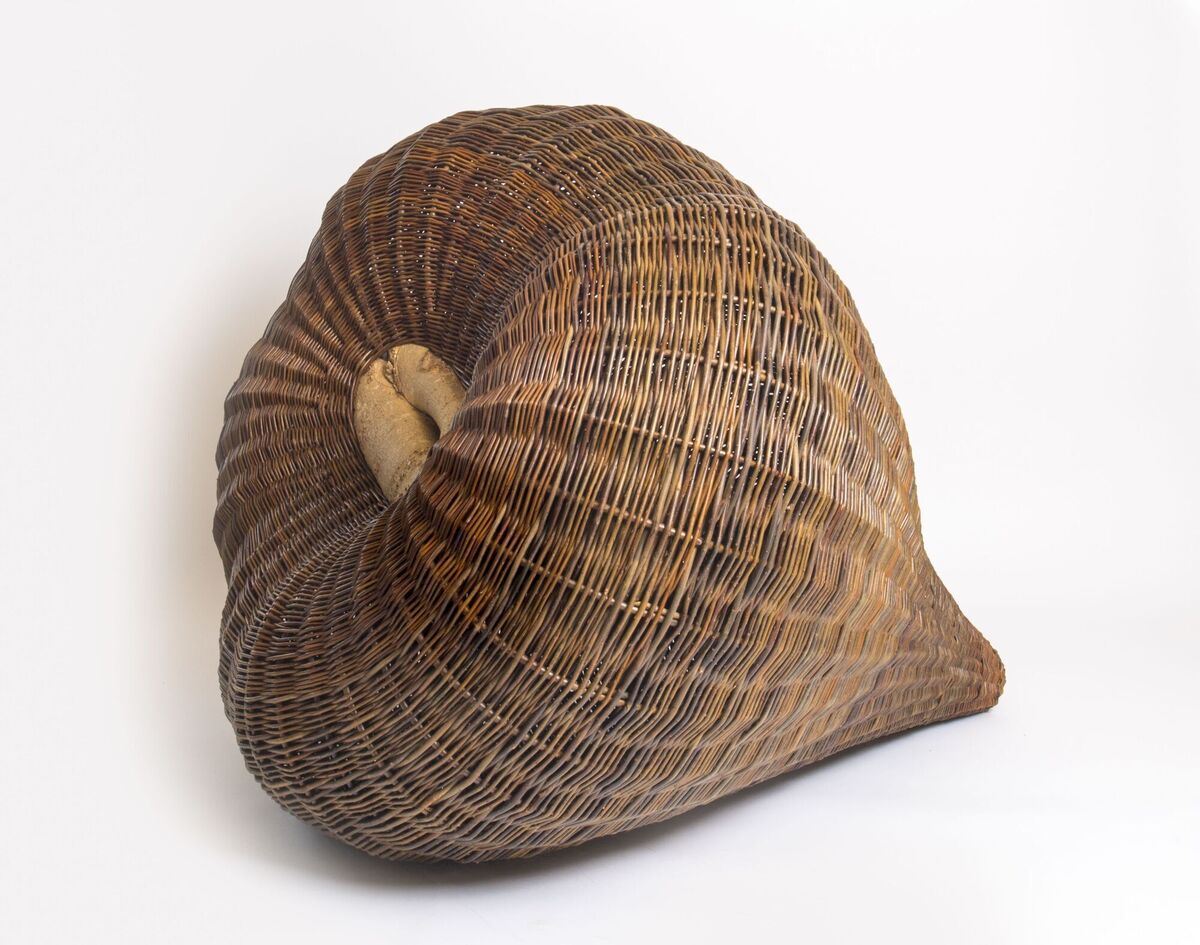  Pod-shaped basket with a found object integrated, by Joe Hogan.