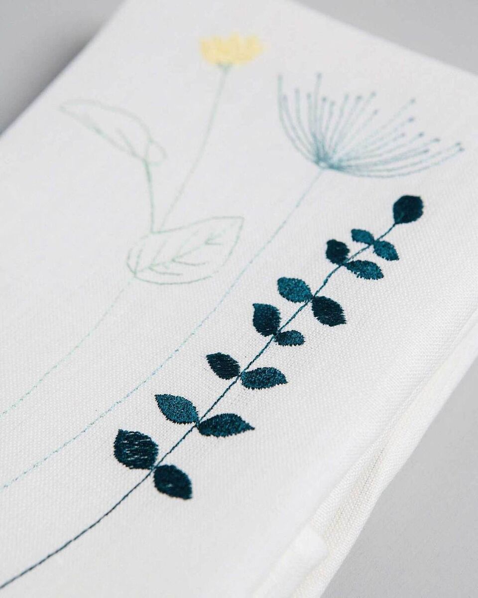 Irish Wildflower, embroidered napkins with monogram to suit, €118 for six, jenniferslattery.com