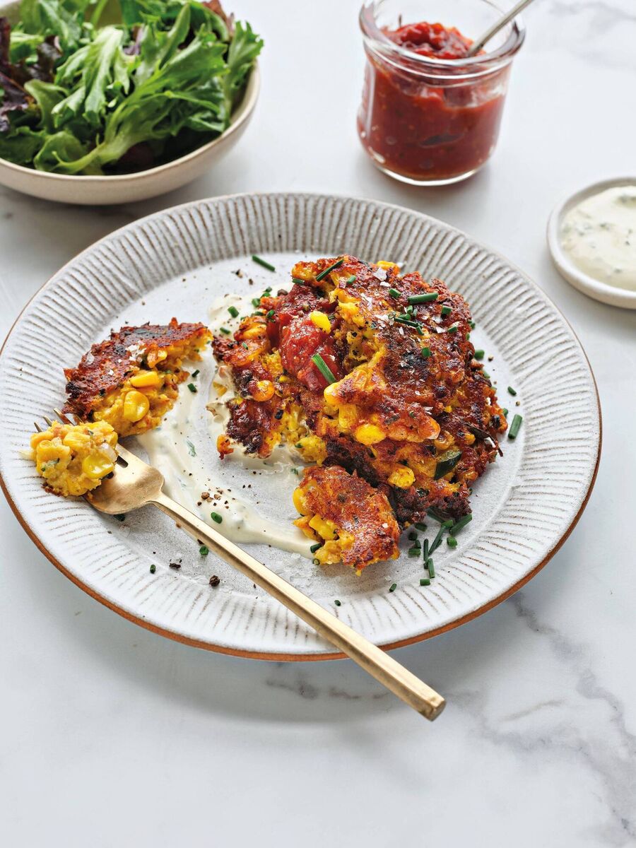 Sweetcorn and chorizo fritters Sweetcorn and chorizo fritters