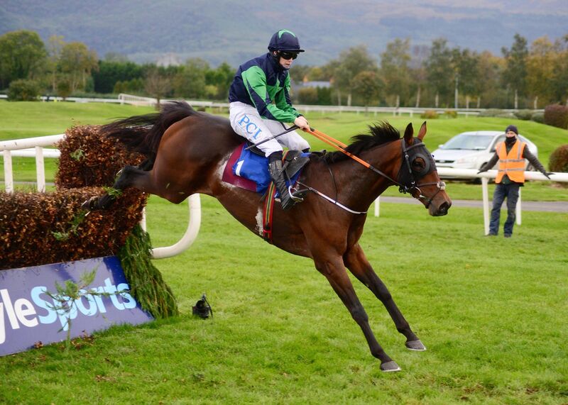 Ask Cory and Rachael Blackmore jump the last to win the KWD Beginners Steeplechase. Picture: Healy Racing