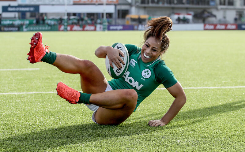 Ireland's Sene Naoupu scores a try against Scotland earlier this year. Picture: INPHO/Dan Sheridan