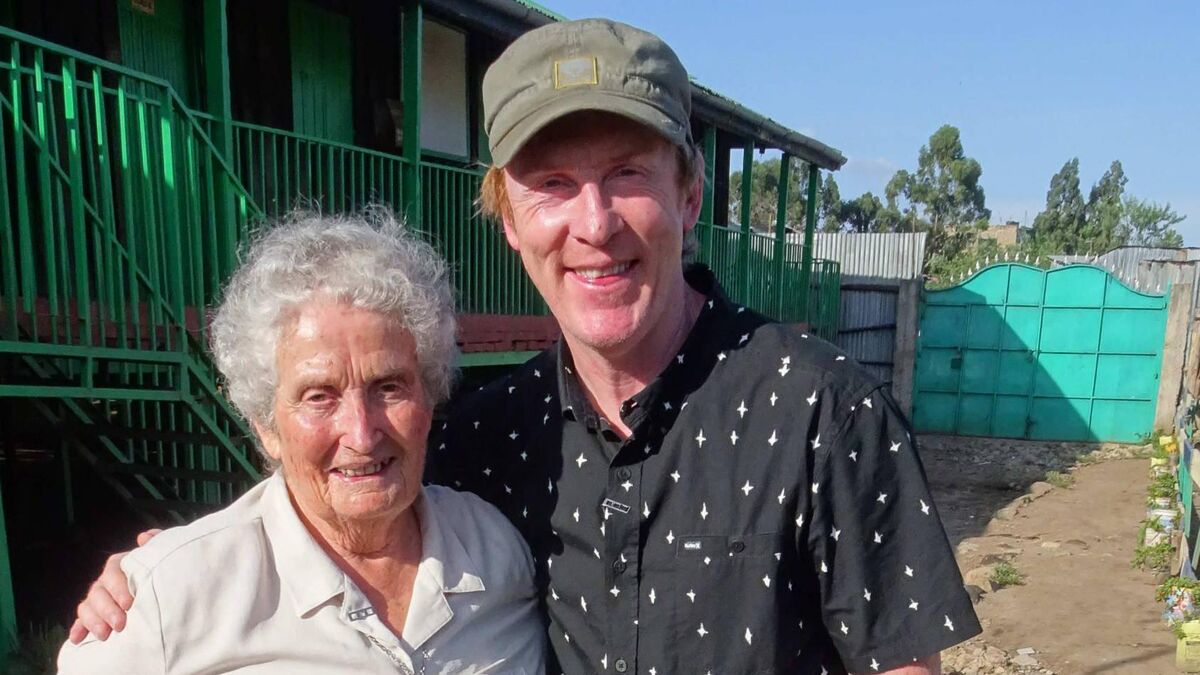 Hector meets Limerick nun Sr Miriam Duggan in Kenya. Hector meets Limerick nun Sr Miriam Duggan in Kenya.