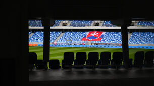 <p>A general view of the Tehelné pole stadium in Bratislava, Slovakia, ahead of a Republic of Ireland training session. Picture: Stephen McCarthy/Sportsfile</p>