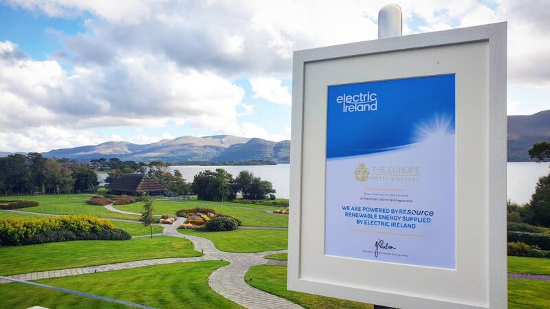 The Europe Hotel and Resort, Killarney is now running on 100% renewable energy