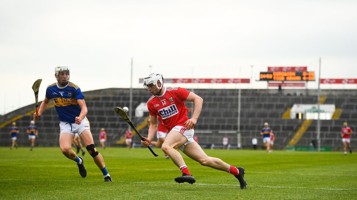 Tipperary's Eoghan Connolly in action against Shane O'Regan of Cork during the 2019 All-Ireland final. Photo by David Fitzgerald/Sportsfile