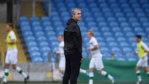 <p>Jim McGuinness: Spotted taking drills with the Galway senior footballers last week</p>
