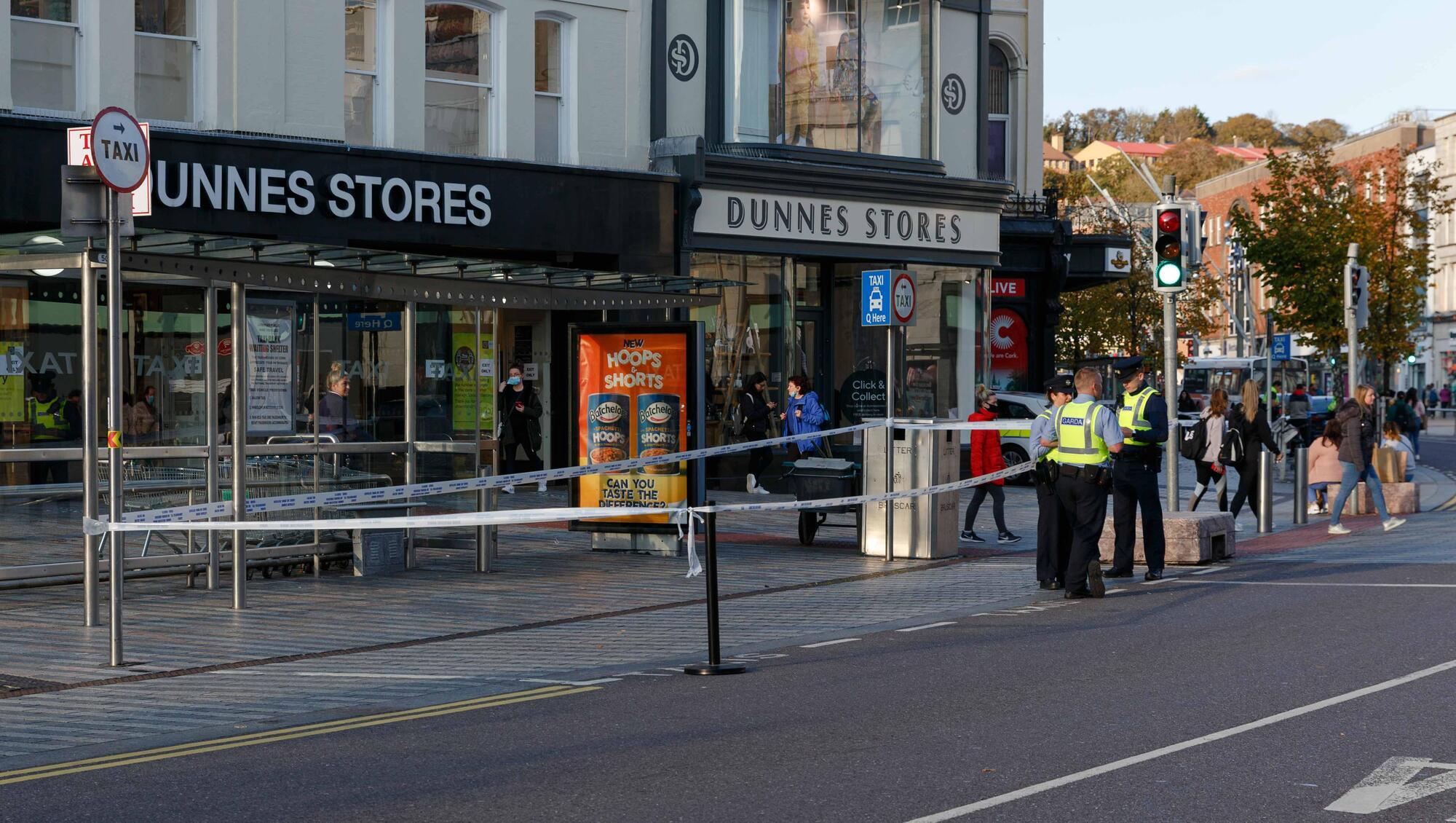 Gardaí at the scene of the incident on St Patrick's Street last week. Photo: Damian Coleman