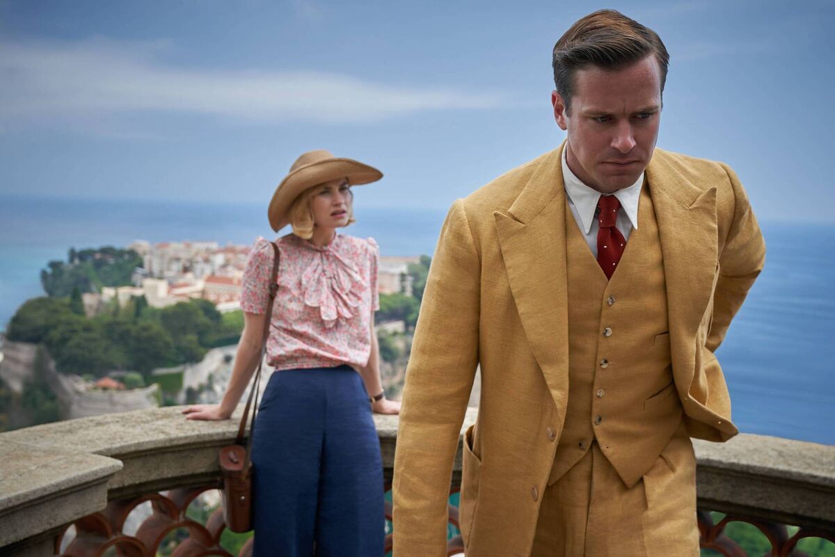 Lily James as Mrs de Winter and Armie Hammer as Maxim de Winter, in Rebecca. Picture: Kerry Brown/Netflix