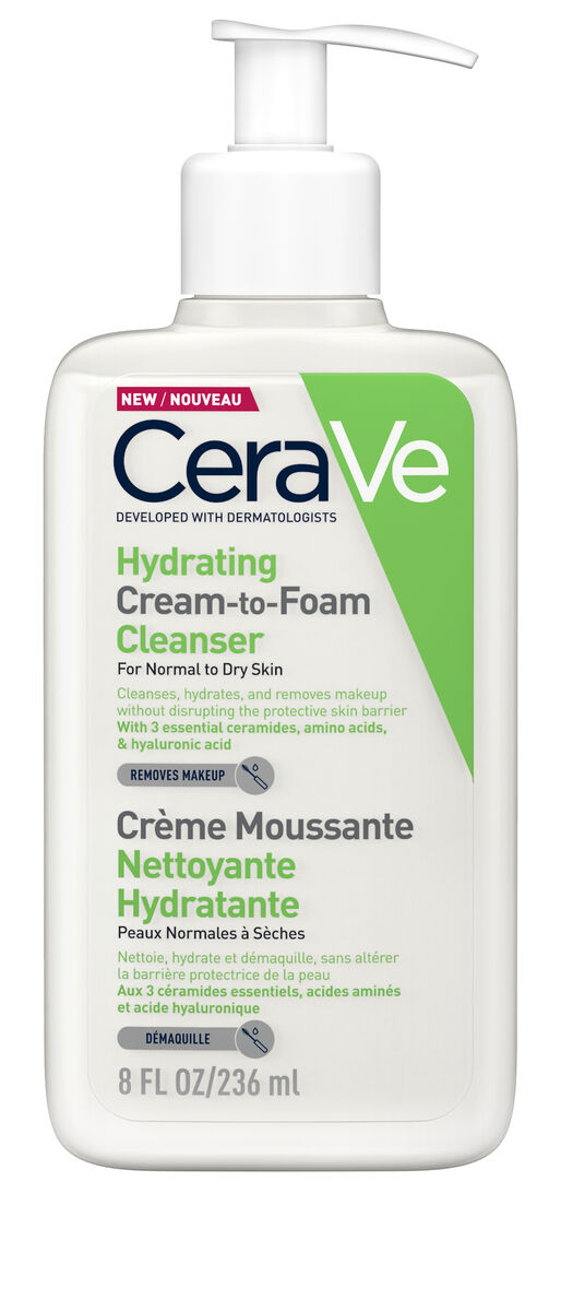 Cerave Hydrating Cream-to-Foam-Cleanser, €12.50 at boots.ie