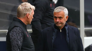 <p>Jose Mourinho says failure to deal with set-pieces was largely to blame for Tottenham relinquishing a three-goal lead against West Ham (Clive Rose/PA)</p>
