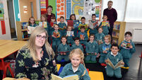 Books out at Cork gaelscoil for this year's MS Readathon 