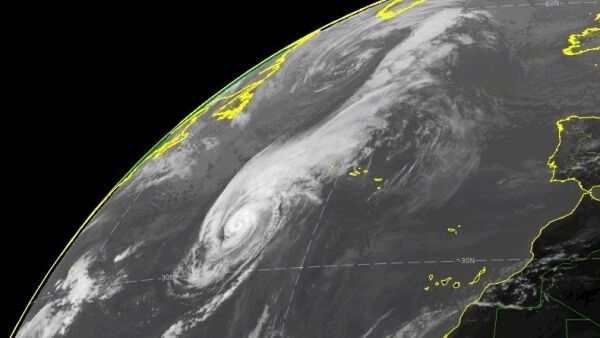 Infrared satellite image of Storm Lorenzo. Picture: Met Éireann