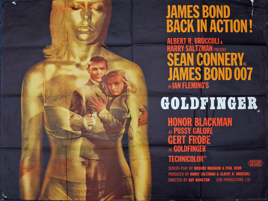 Goldfinger poster from 1964 at Mullen's.