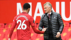 <p>Manchester United manager Ole Gunnar Solskjaer has leapt to the defence of teenage striker Mason Greenwood (Peter Powell/NMC pool).</p>