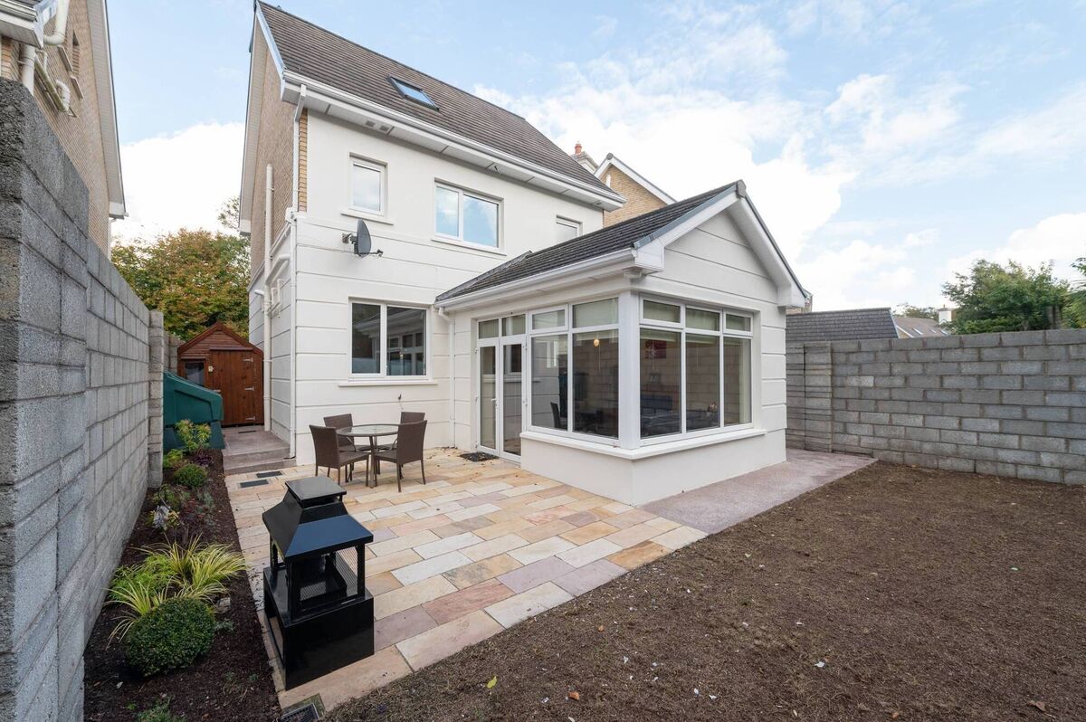 Spacious rear garden at 8 Clarkes Wood, Mount Oval.