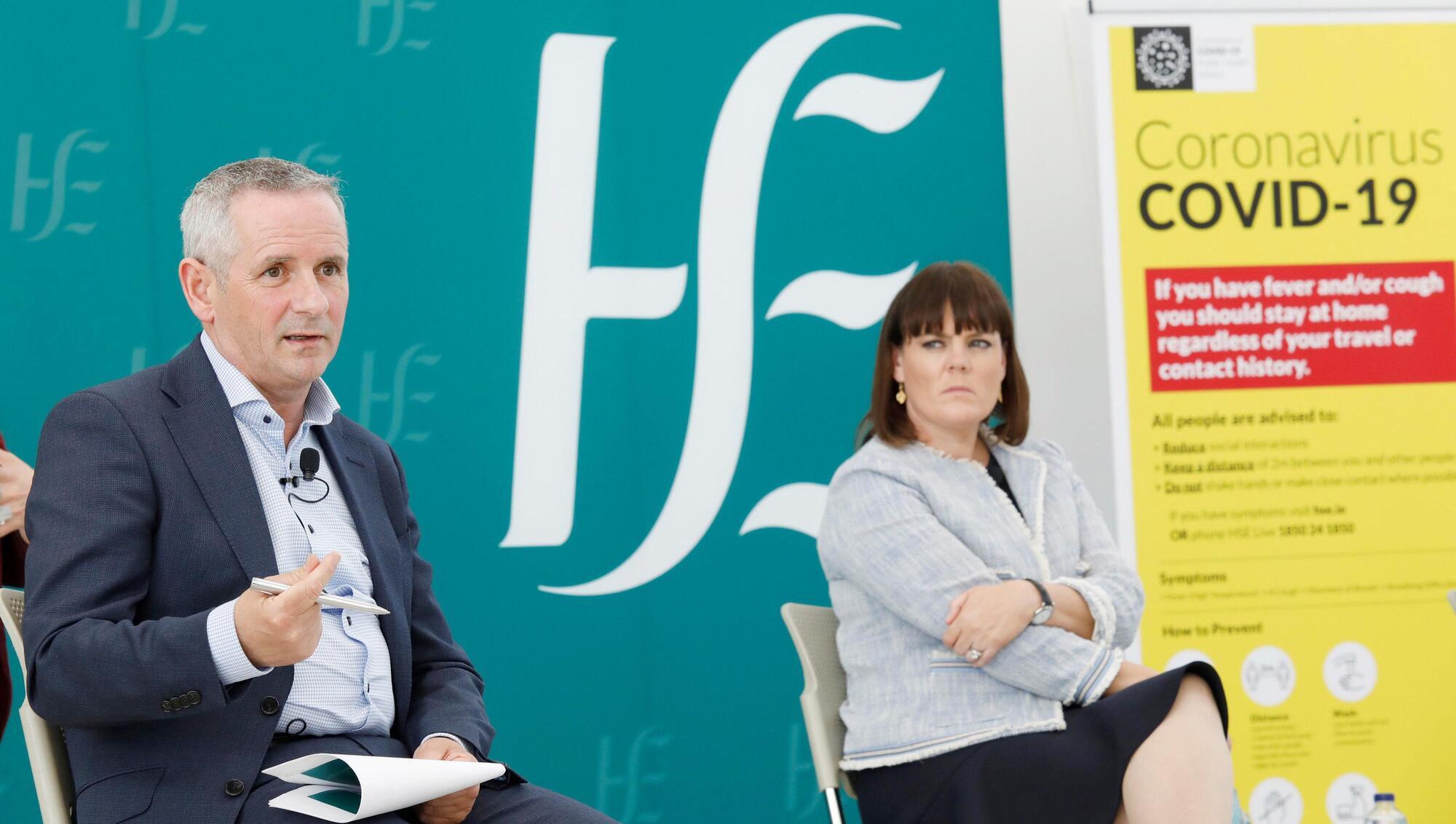HSE CEO Paul Reid alongside HSE clinical lead for testing Niamh O'Beirne