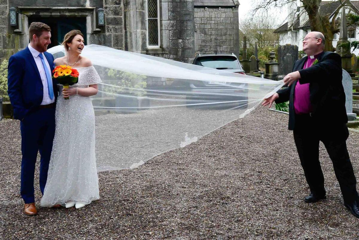 Laura Welch and Podge McSweeney with Bishop Paul Colton Laura Welch and Podge McSweeney with Bishop Paul Colton
