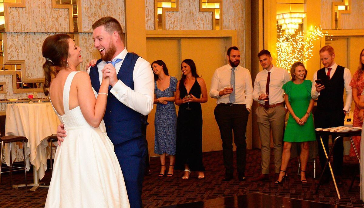 Laura Welch and Podge McSweeney and wedding guests Laura Welch and Podge McSweeney and wedding guests