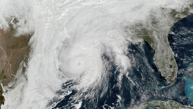 Hurricane Zeta in the Gulf of Mexico nearing Louisiana (NOAA via AP)