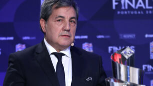 <p>Fernando Gomes hit out at European Super League proposals. Picture: Niall Carson/PA</p>