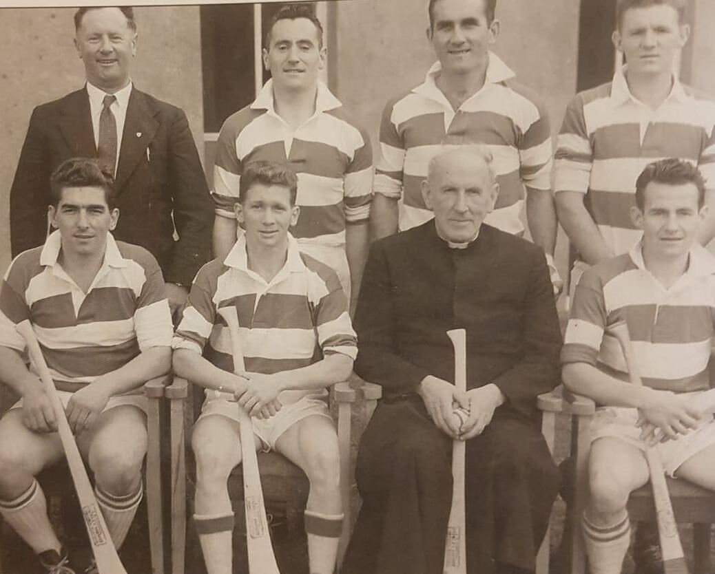 Martin Óg Morrissey (extreme left, front row) in Mount Sion gear after the 1959 All-Ireland final Martin Óg Morrissey (extreme left, front row) in Mount Sion gear after the 1959 All-Ireland final