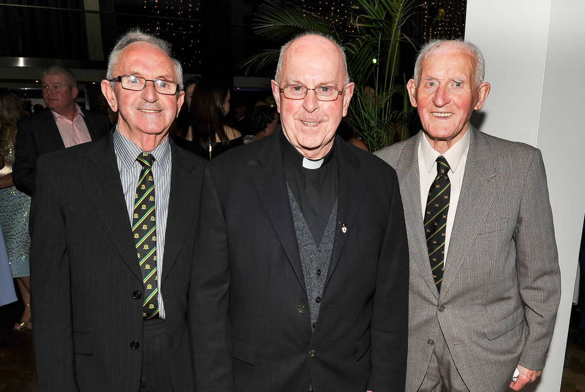 Willie O'Callaghan, Glen Rovers club president, Monsignor Kevin O'Callaghan, and Jimmy Lynam enjoying the Glen Rovers GAA victory dinner dance at the Rochestown Park Hotel in 2017. Picture: David Keane.