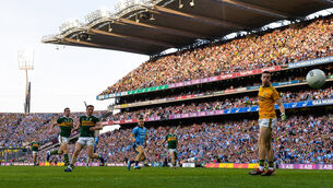 <p>Dublin's Eoin Murchan shoots to score the decisive goal in last year's All-Ireland Senior Championship Final Replay against Kerry. Photo by Sam Barnes/Sportsfile</p>