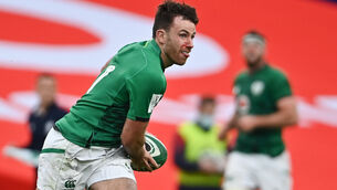 <p>BLISTERING START: Ireland’s two-try hero Hugo Keenan hopes he is doing enough and taking his opportunities to keep playing, whether it’s at 11, 14, or 15. 	<span class="contextmenu emphasis CaptionCredit">Picture: Ramsey Cardy</span>
            </p>