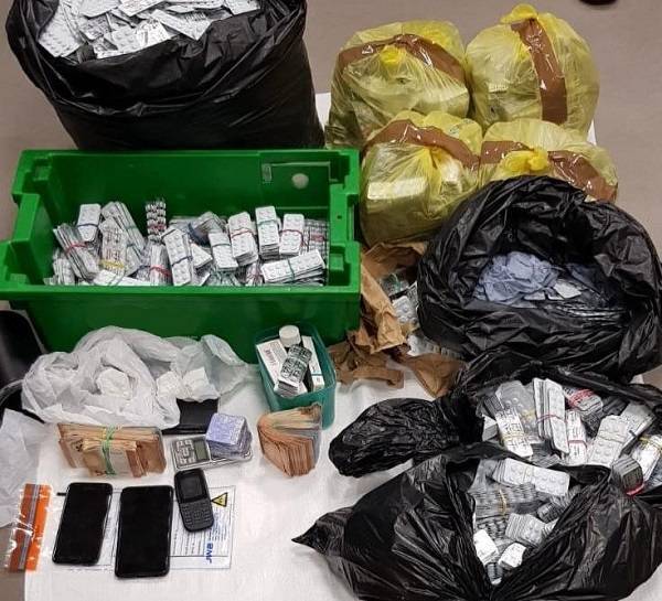 Gardaí discovered and seized €14,000 worth of crack cocaine and approximately €255,000 worth of Diazepam tablets.