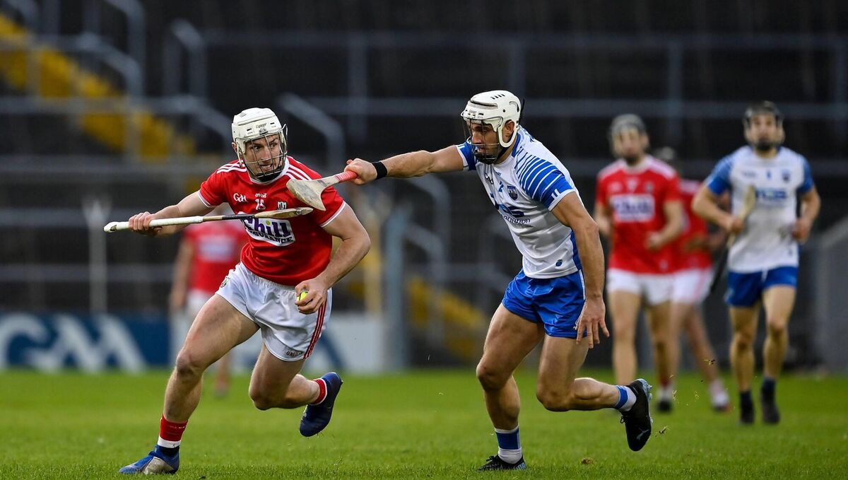 Patrick Horgan of Cork in action against Shane Fives of Waterford. Picture: Brendan Moran/Sportsfile