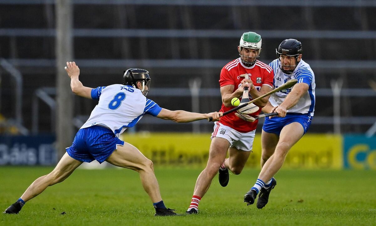 Shane Kingston of Cork in action against Jamie Barron and Kevin Moran. Picture: Brendan Moran/Sportsfile